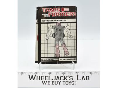 Powerdasher Jet Action Figure Instruction Manual Booklet 1985 G1 Transformers