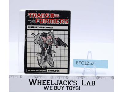 Grimlock Instruction Manual Booklet 1985 Hasbro G1 Transformers