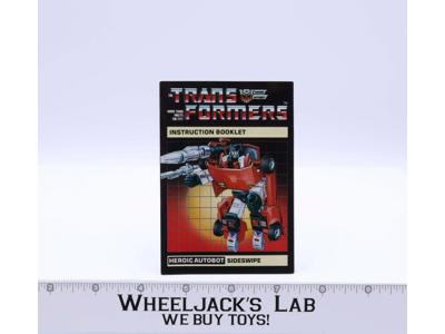 Sideswipe Action Figure Instructions Manual Booklet 1984 G1 Transformers