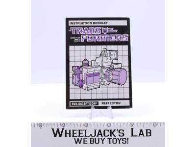 Reflector Action Figure Instruction Manual Booklet 1985 Hasbro G1 Transformers