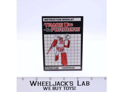 Hardhead Action Figure Vintage Instruction Manual Booklet 1986 G1 Transformers