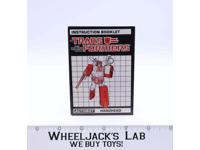 Hardhead Action Figure Vintage Instruction Manual Booklet 1986 G1 Transformers