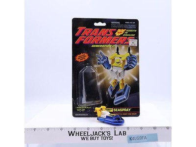 Seaspray 100% Complete METALLIC BLUE W/CARD & BUBBLE Transformers Vintage