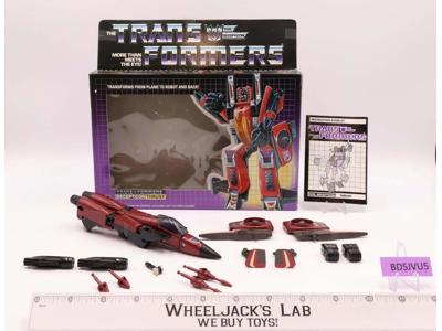 Thrust 100% Complete W/ NICE BOX & FIGURE 1985 Vintage G1 Transformers Hasbro