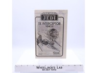 Tie Interceptor Instructions Star Wars ROTJ 1983 Kenner Vintage