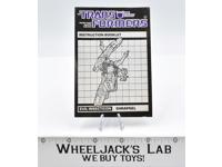 Shrapnel Action Figure Instruction Booklet Manual 1985 Vintage G1 Transformers