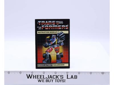 Trailbreaker Action Figure Instruction Manual Booklet 1984 G1 Transformers