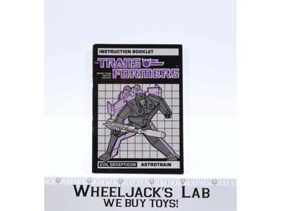 Astrotrain Instruction Manual Booklet 1985 Hasbro G1 Transformers