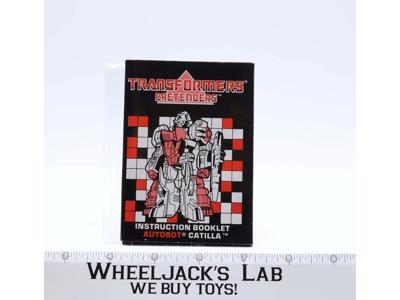 Catilla Action Figure Instruction Manual Booklet 1988 Hasbro G1 Transformers