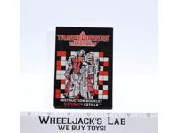Catilla Action Figure Instruction Manual Booklet 1988 Hasbro G1 Transformers