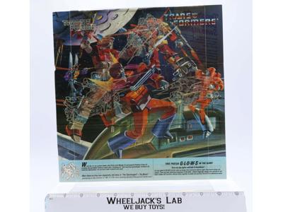 Rodimus Prime Insert Poster Glow In The Dark 1986 G1 Transformers Vintage