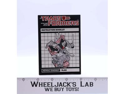 Slag Figure Instruction Manual Booklet 1984 G1 Transformers