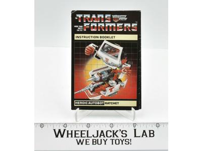 Ratchet Action Figure Vintage Instruction Manual Booklet 1984 G1 Transformers