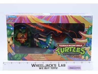 Cave Turtle Leo & His Dingy Dino TMNT 1992 Playmates Action Figure NEW SEALED