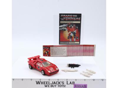 Sideswipe 100% Complete Vintage 1985 G1 Transformers Hasbro Action Figure