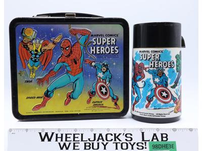 Super Heroes Lunch Box Marvel Comics 1976 Aladdin Vintage w/ THERMOS