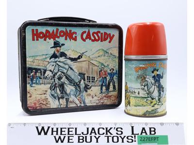 Hopalong Cassidy Metal Lunch Box w/ Thermos 1954 Aladdin Industries Vintage