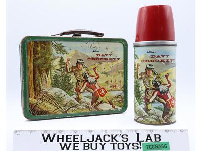 Davy Crockett Metal Lunchbox 1955 w/ Thermos American Thermos Bottle Co. Holtemp
