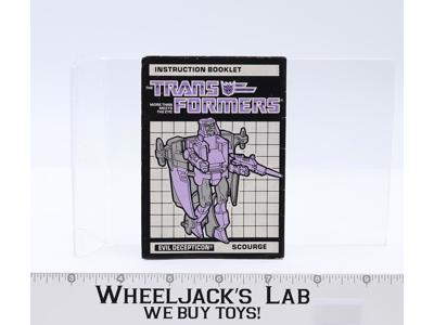 Scourge Instruction Manual Booklet 1986 Hasbro G1 Transformers