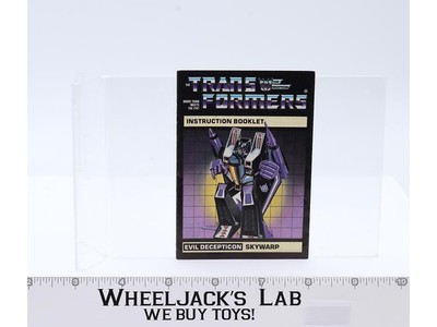 Skywarp Action Figure Instruction Manual Booklet 1985 G1 Transformers