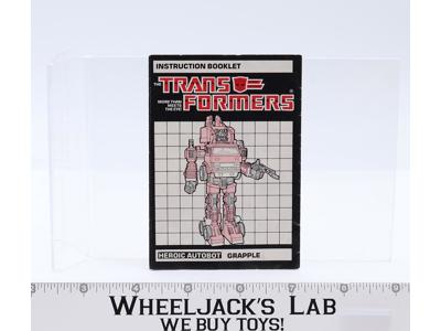 Grapple Action Figure Instruction Manual Booklet 1985 G1 Transformers