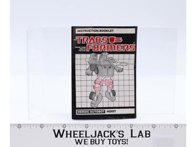 Hoist Instruction Manual Booklet Action Figure 1985 Hasbro G1 Transformers