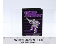 Roadblock Action Figure Vintage Instruction Manual Booklet 1988 G1 Transformers