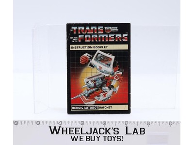 Ratchet Action Figure Vintage Instruction Manual Booklet 1984 G1 Transformers