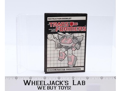 Smokescreen Instructions Manual Booklet 1985 Hasbro G1 Transformers