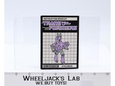 Cyclonus Action Figure Vintage Instruction Manual Booklet 1986 G1 Transformers