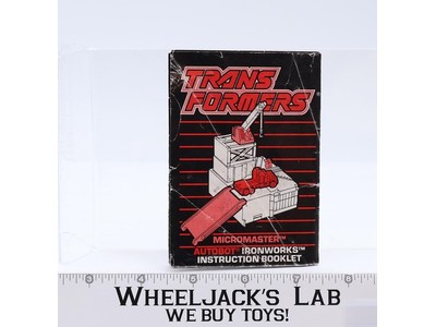 Ironworks Action Figure Vintage Instruction Manual 1988 Hasbro G1 Transformers
