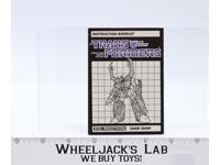 Chop Shop Instructions Manual Booklet 1985 Hasbro G1 Transformers Vintage Figure