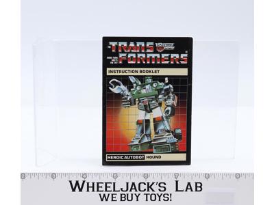 Hound Action Figure Vintage Instruction Manual 1985 Hasbro G1 Transformers