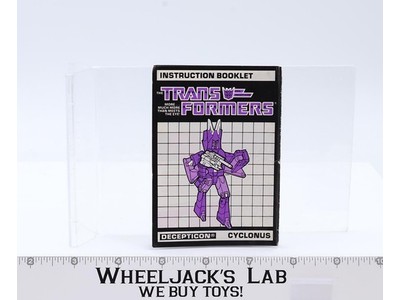 Cyclonus TARGETMASTERS Instruction Manual Booklet 1987 Hasbro G1 Transformers