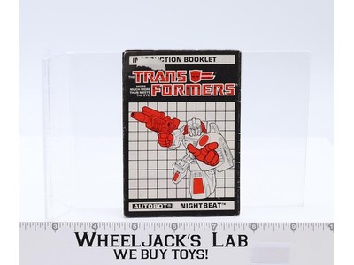 Nightbeat Action Figure Instruction Manual Booklet 1987 Hasbro G1 Transformers