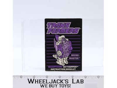 Skyhopper Instruction Booklet Manual 1989 G1 Transformers Vintage