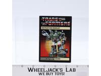 Hound Instruction Manual Booklet Action Figure 1984 Hasbro G1 Transformers