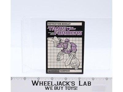 Rampage Action Figure Instruction Manual Booklet 1986 Hasbro G1 Transformers
