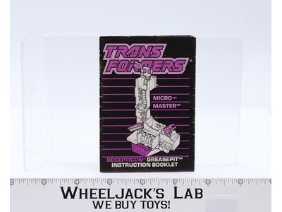 Greasepit Micromaster Action Figure Instruction Manual 1988 G1 Transformers