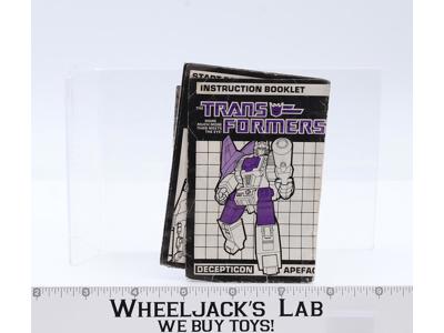 Apeface Action Figure Instruction Manual Booklet 1987 Hasbro G1 Transformers