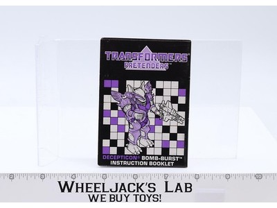 Bomb-Burst Action Figure Instruction Manual Booklet 1988 Hasbro G1 Transformers