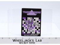 Bomb-Burst Action Figure Instruction Manual Booklet 1988 Hasbro G1 Transformers