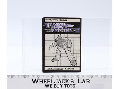 Barrage Action Figure Instruction Manual Booklet 1985 Hasbro G1 Transformers