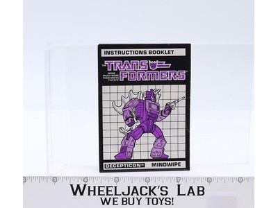 Mindwipe Instruction Manual Booklet Action Figure 1986 Hasbro G1 Transformers