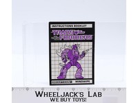 Mindwipe Instruction Manual Booklet Action Figure 1986 Hasbro G1 Transformers