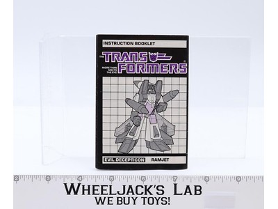 Ramjet Action Figure Robot Instruction Manual 1985 Hasbro G1 Transformers