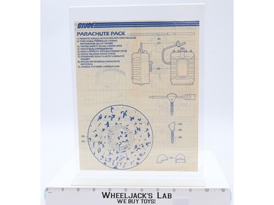 Parachute Pack 1984 ORIGINAL Instructions Blueprints G.I. Joe Action Figure