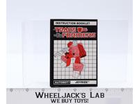 Joyride Instruction Manual Booklet 1987 Hasbro G1 Transformers Action Figure