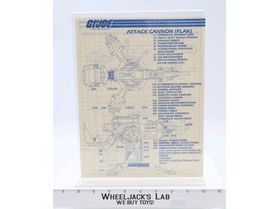 Field Light Attack Cannon FLAK ORIGINAL Instructions Blueprints G.I. Joe Hasbro