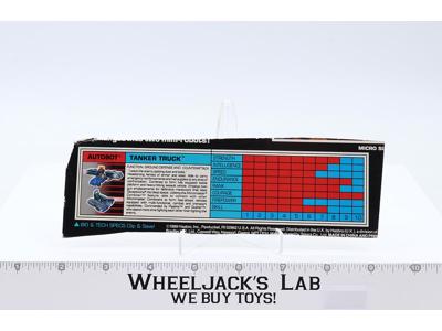 Tanker Truck Action Figure Tech Spec 1990 Vintage Hasbro G1 Transformers